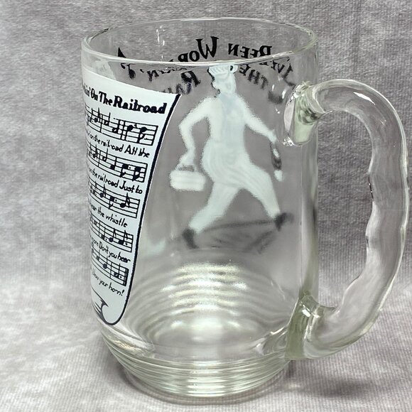 Hazel Atlas Big Top PB Glass "I've Been Workin On The Railroad" Song Lyrics Mug - Picture 5 of 8